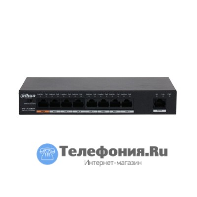 DAHUA DH-PFS3009-8ET1GT-96 8-портовый неуправляемый коммутатор с РоЕ